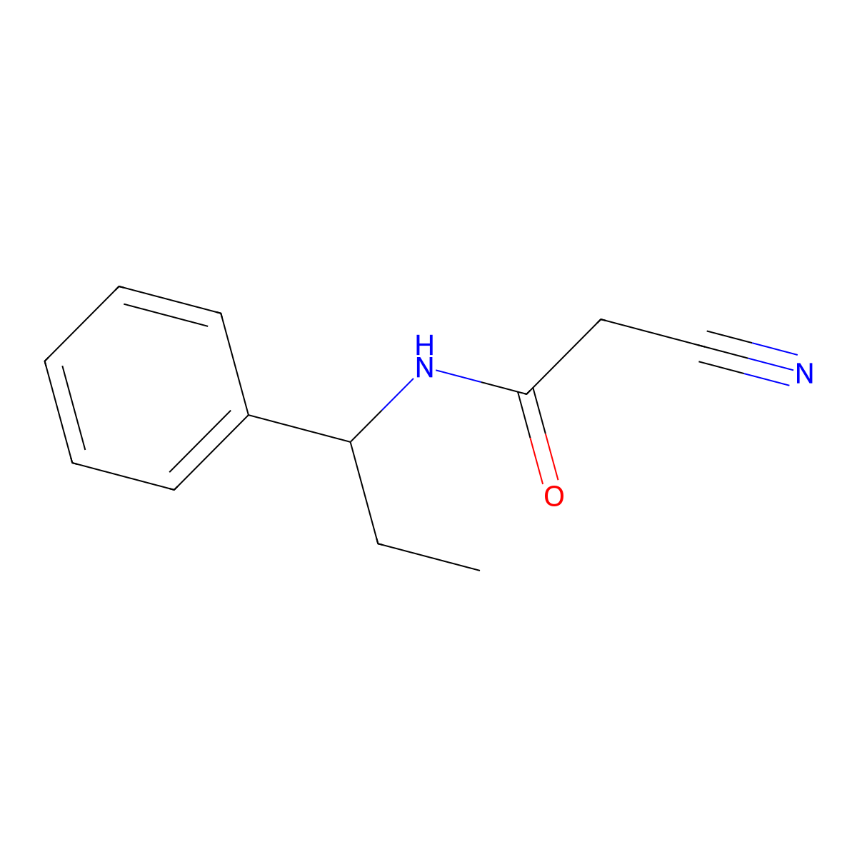 2-cyano-N-(1-phenylpropyl)acetamide molecular structure, CAS 170449-35-1