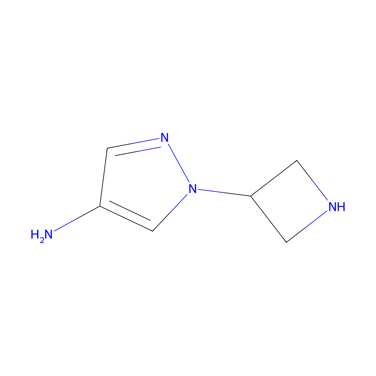1-(azetidin-3-yl)-1H-pyrazol-4-amine molecular structure, CAS 1704492-60-3