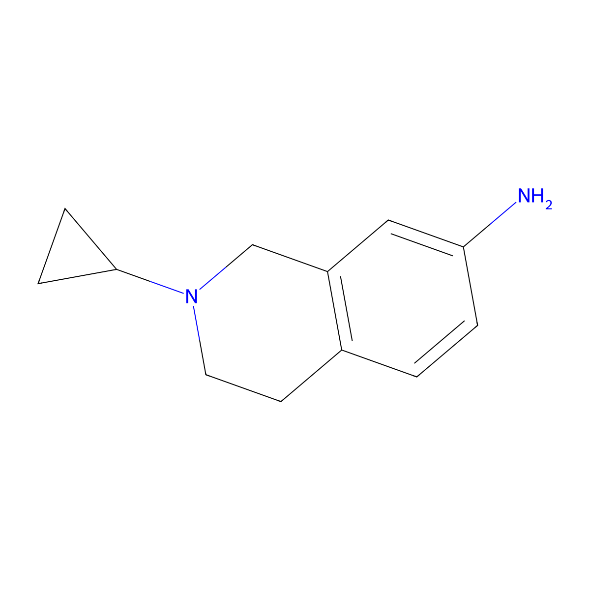 2-Cyclopropyl-1,2,3,4-tetrahydroisoquinolin-7-amine molecular structure, CAS 1704493-93-5