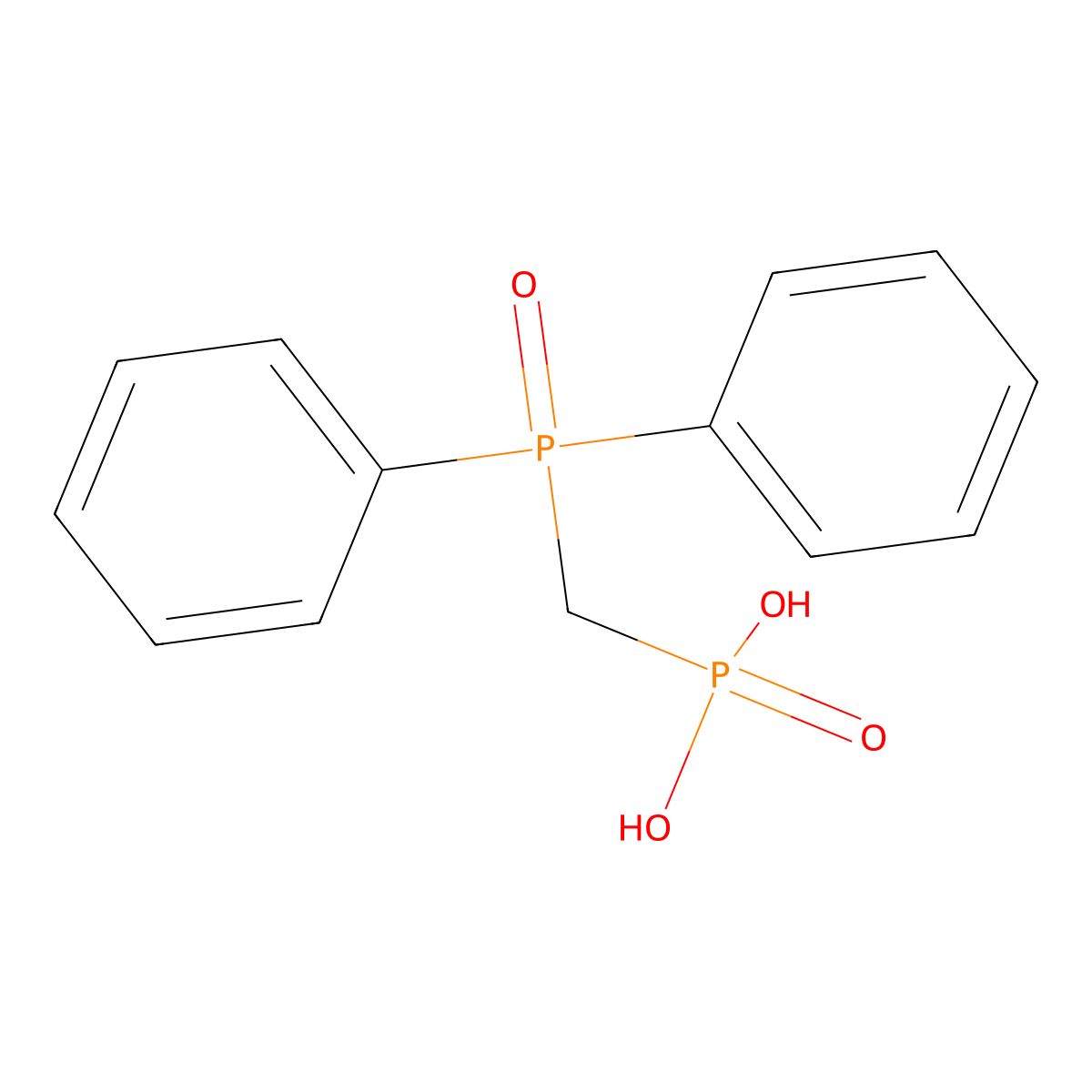 Phosphonic acid, [(diphenylphosphinyl)methyl]- molecular structure, CAS 17045-54-4