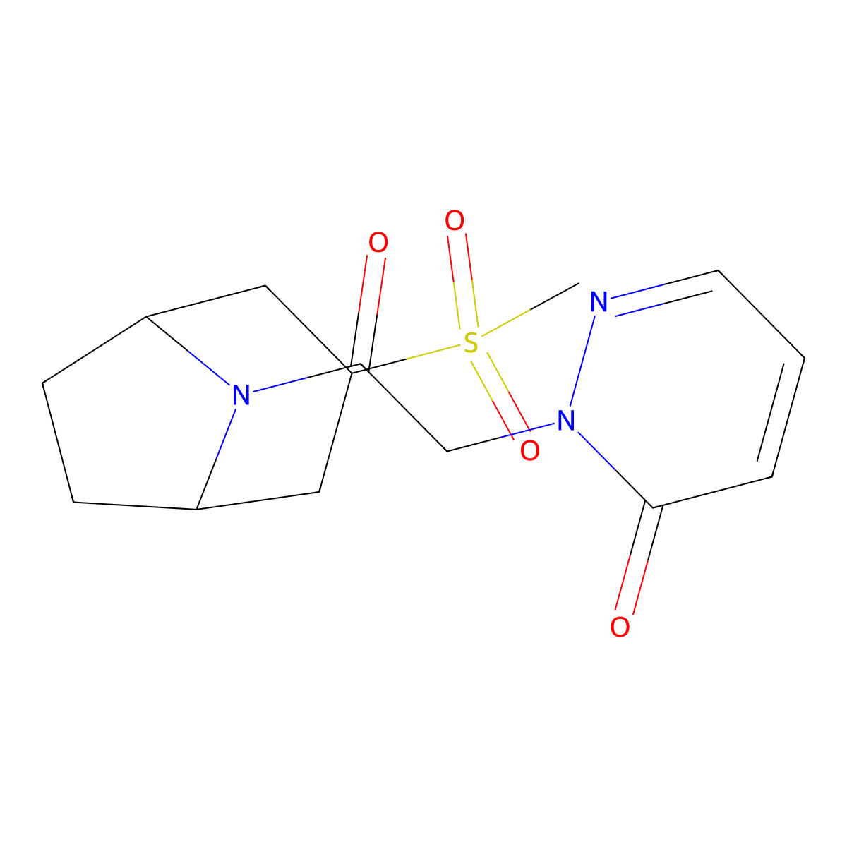 2-(2-((1R,5S)-3-(methylsulfonyl)-8-azabicyclo[3.2.1]octan-8-yl)-2-oxoethyl)pyridazin-3(2H)-one molecular structure, CAS 1704512-68-4