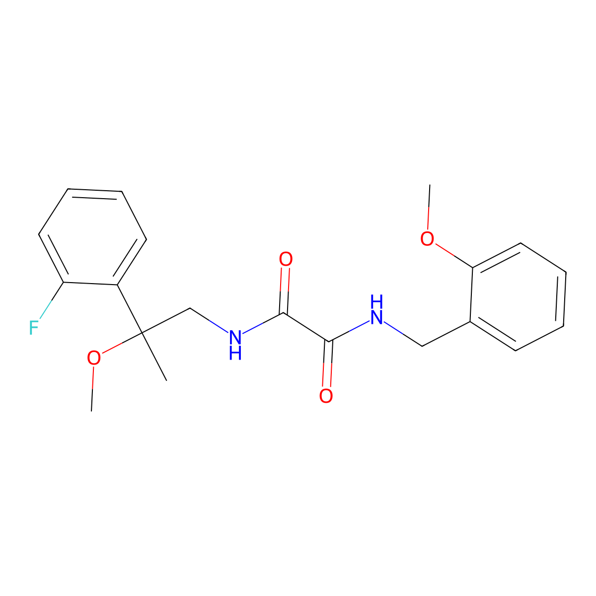 N1-(2-(2-fluorophenyl)-2-methoxypropyl)-N2-(2-methoxybenzyl)oxalamide molecular structure, CAS 1704513-12-1