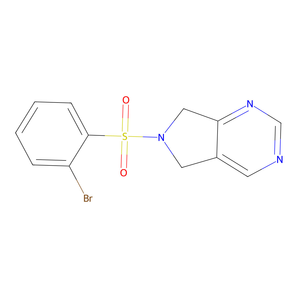6-(2-bromobenzenesulfonyl)-5H,6H,7H-pyrrolo[3,4-d]pyrimidine molecular structure, CAS 1704515-54-7