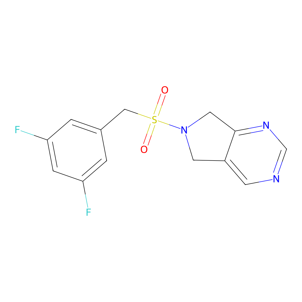 6-[(3,5-difluorophenyl)methanesulfonyl]-5H,6H,7H-pyrrolo[3,4-d]pyrimidine molecular structure, CAS 1704515-60-5