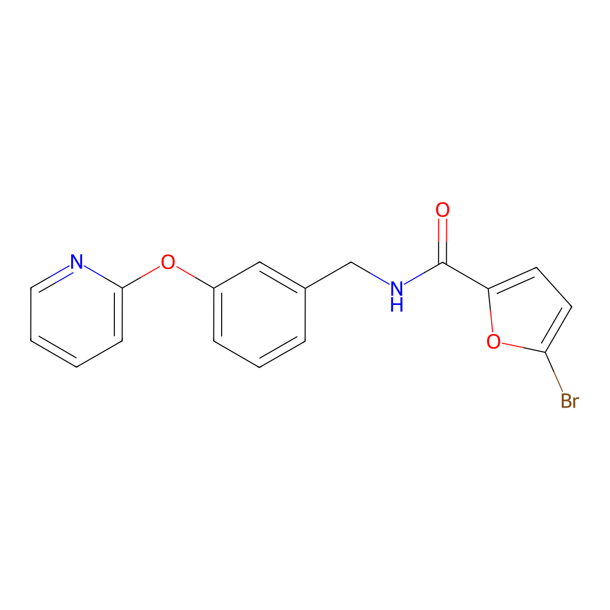 5-bromo-N-(3-(pyridin-2-yloxy)benzyl)furan-2-carboxamide molecular structure, CAS 1704519-83-4