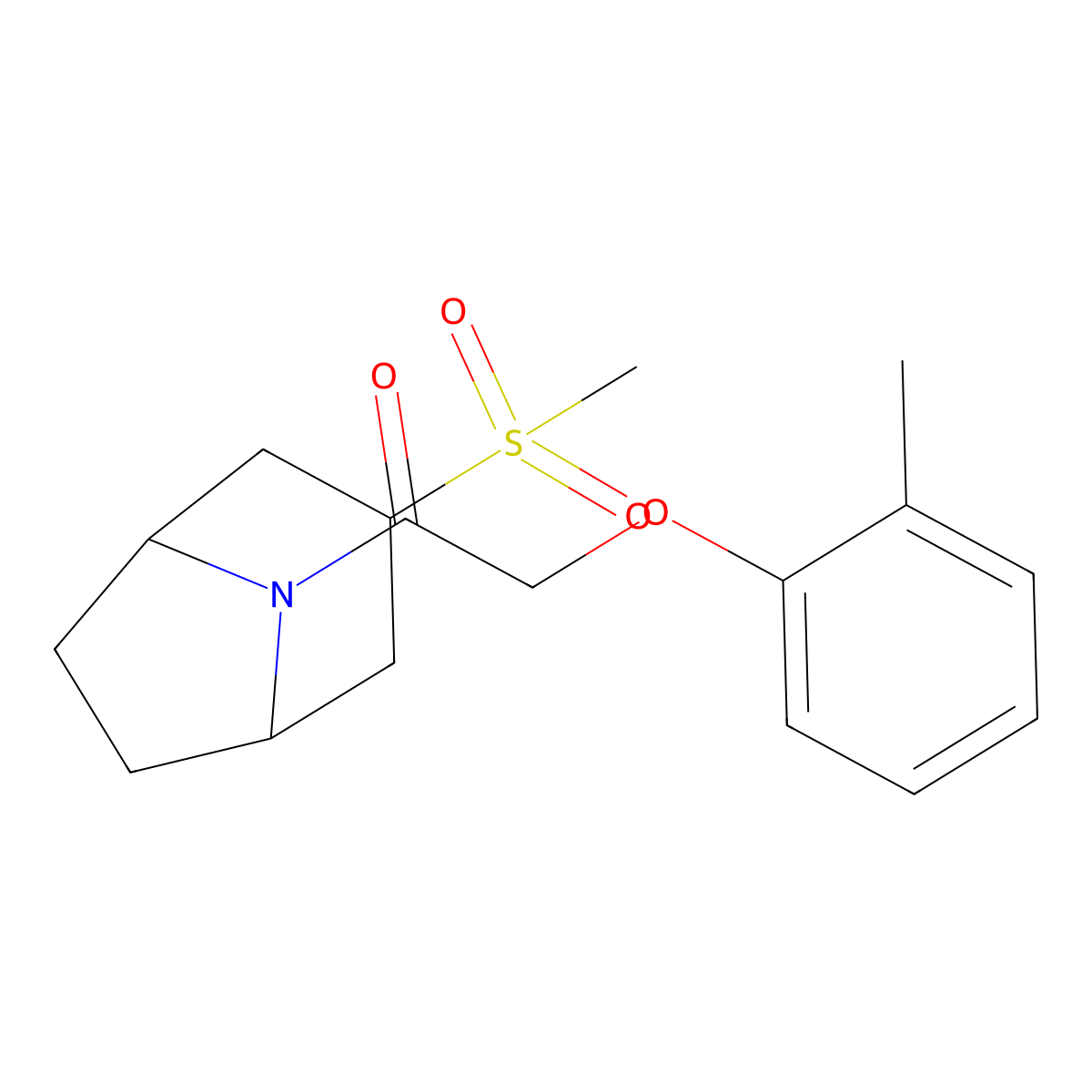 1-((1R,5S)-3-(methylsulfonyl)-8-azabicyclo[3.2.1]octan-8-yl)-2-(o-tolyloxy)ethanone molecular structure, CAS 1704521-41-4
