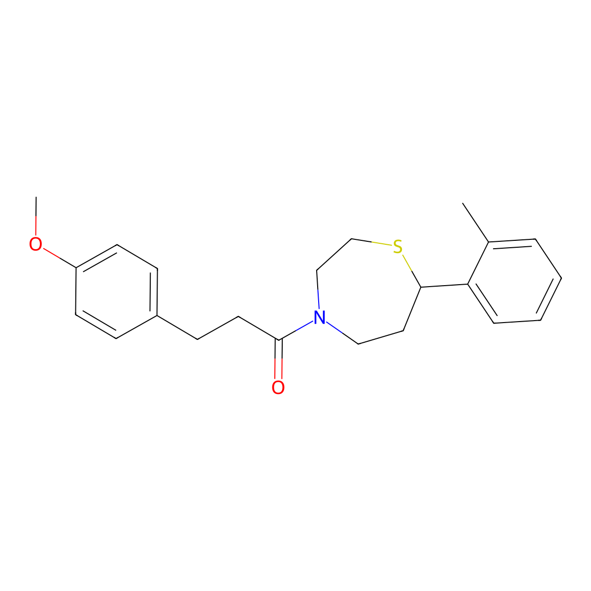 3-(4-Methoxyphenyl)-1-(7-(o-tolyl)-1,4-thiazepan-4-yl)propan-1-one molecular structure, CAS 1704521-81-2