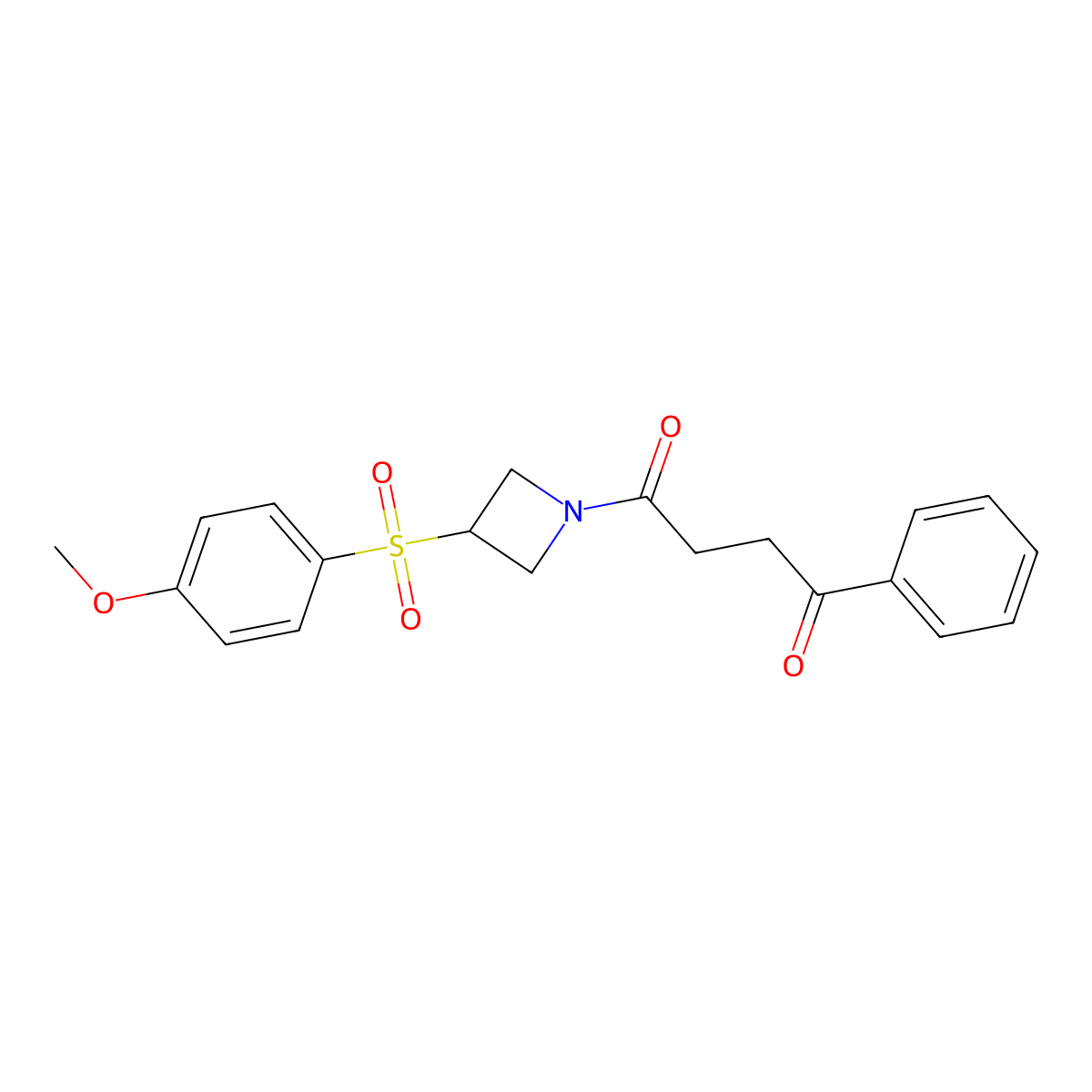 1-(3-((4-Methoxyphenyl)sulfonyl)azetidin-1-yl)-4-phenylbutane-1,4-dione molecular structure, CAS 1704522-45-1