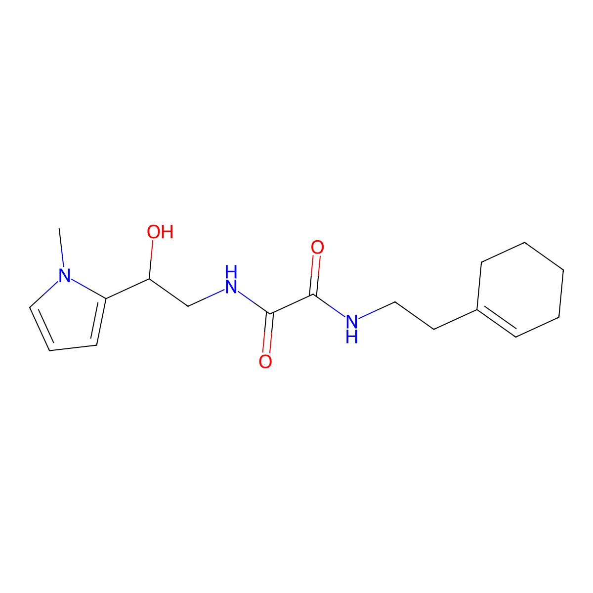 N1-(2-(cyclohex-1-en-1-yl)ethyl)-N2-(2-hydroxy-2-(1-methyl-1H-pyrrol-2-yl)ethyl)oxalamide molecular structure, CAS 1704522-50-8