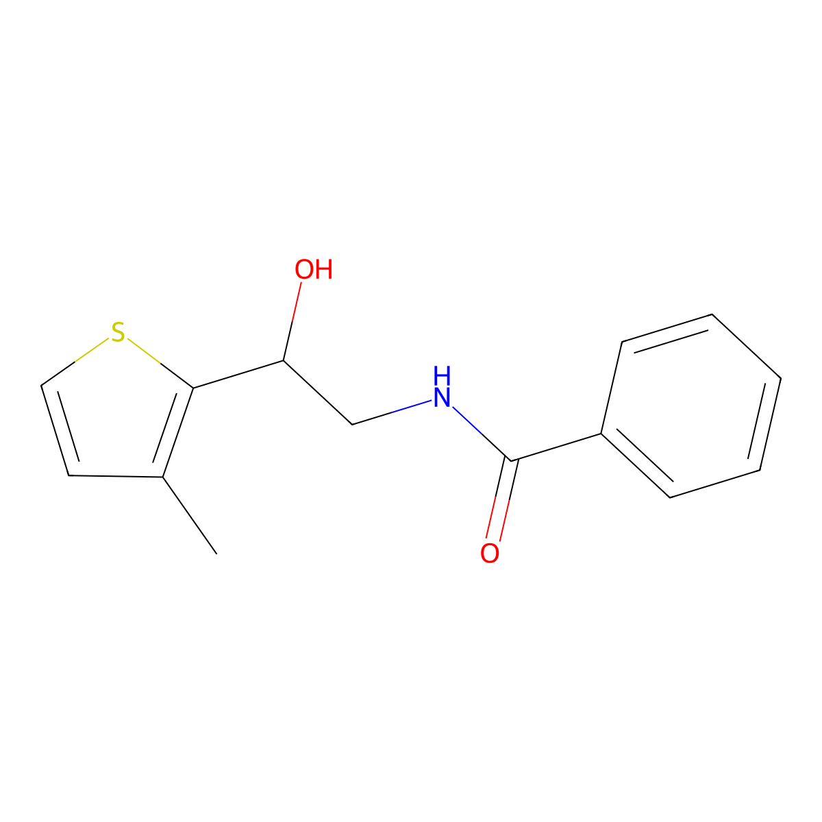 N-[2-hydroxy-2-(3-methylthiophen-2-yl)ethyl]benzamide molecular structure, CAS 1704523-81-8