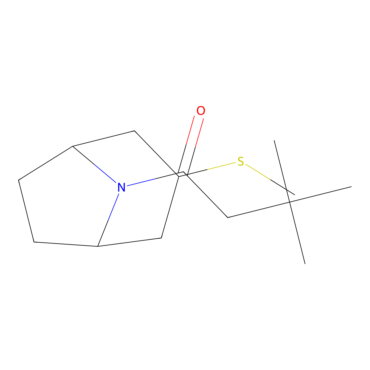 3,3-dimethyl-1-((1R,5S)-3-(methylthio)-8-azabicyclo[3.2.1]octan-8-yl)butan-1-one molecular structure, CAS 1704532-07-9