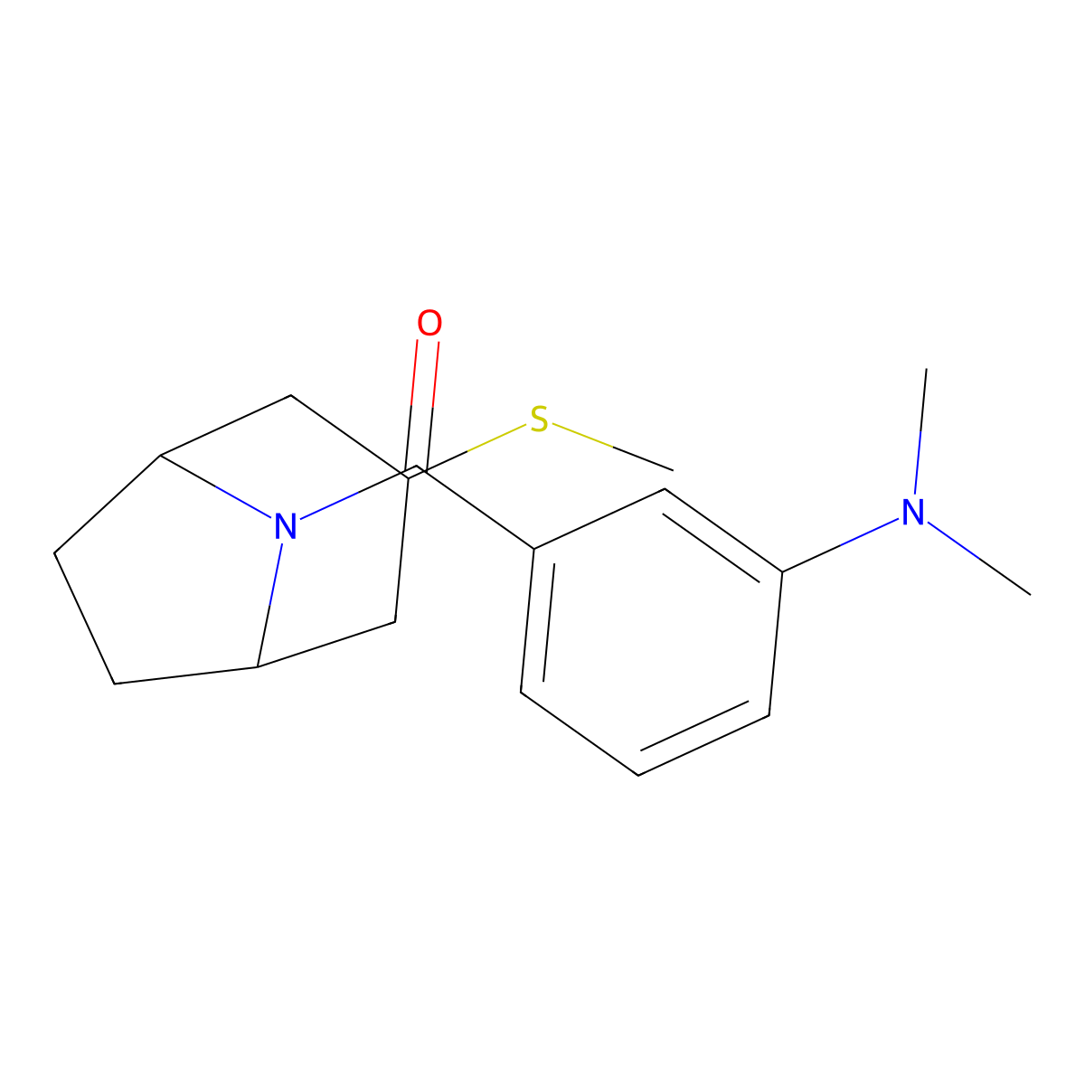 (3-(dimethylamino)phenyl)((1R,5S)-3-(methylthio)-8-azabicyclo[3.2.1]octan-8-yl)methanone molecular structure, CAS 1704532-10-4