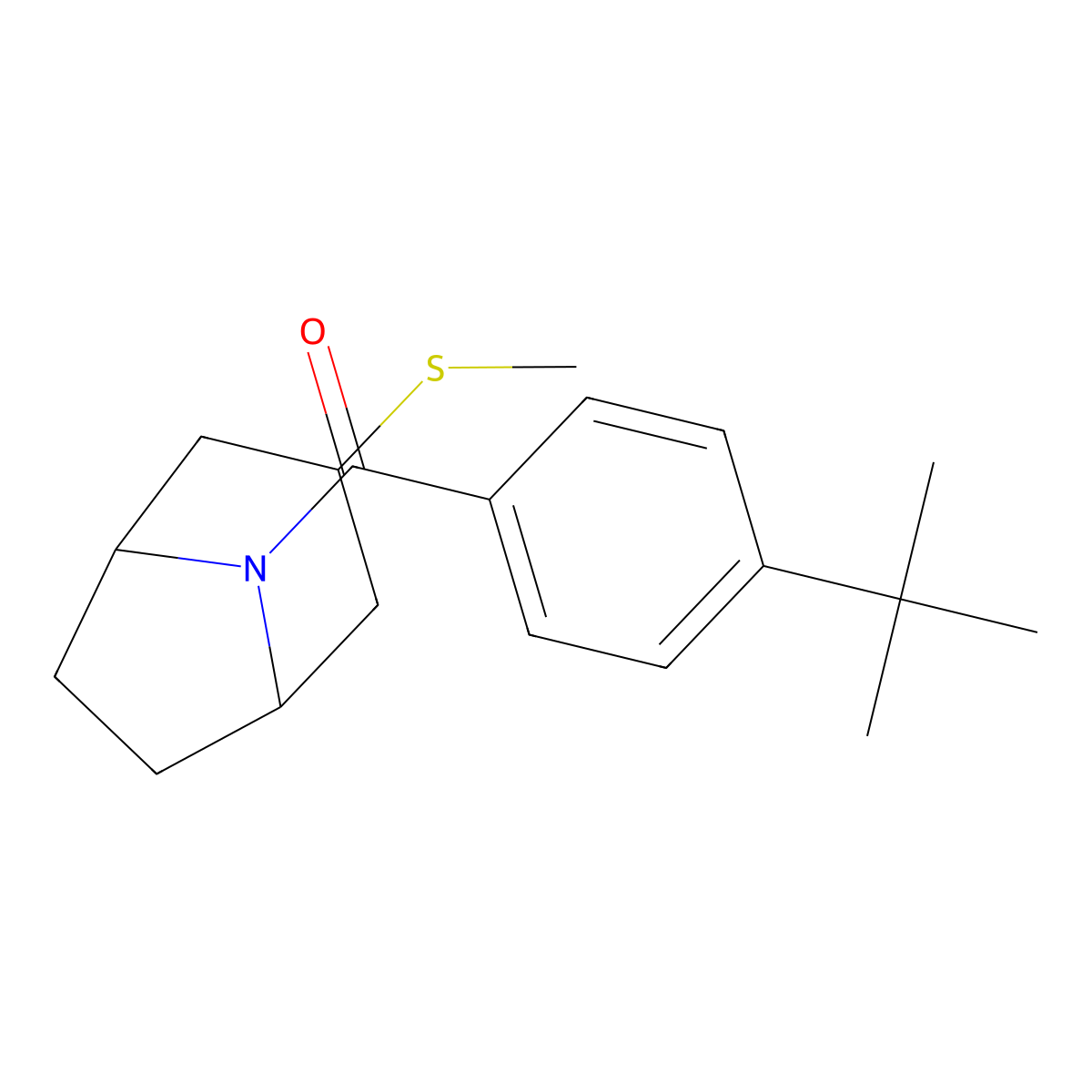 (4-(tert-butyl)phenyl)((1R,5S)-3-(methylthio)-8-azabicyclo[3.2.1]octan-8-yl)methanone molecular structure, CAS 1704532-55-7