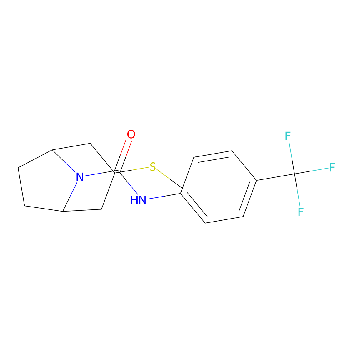 (1R,5S)-3-(methylthio)-N-(4-(trifluoromethyl)phenyl)-8-azabicyclo[3.2.1]octane-8-carboxamide molecular structure, CAS 1704532-63-7