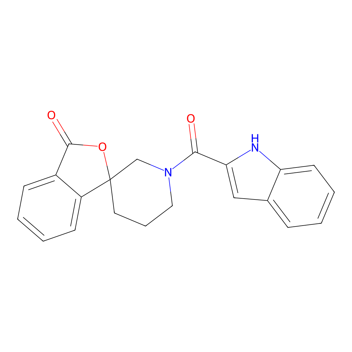 1'-(1H-indole-2-carbonyl)-3H-spiro[2-benzofuran-1,3'-piperidine]-3-one molecular structure, CAS 1704532-75-1