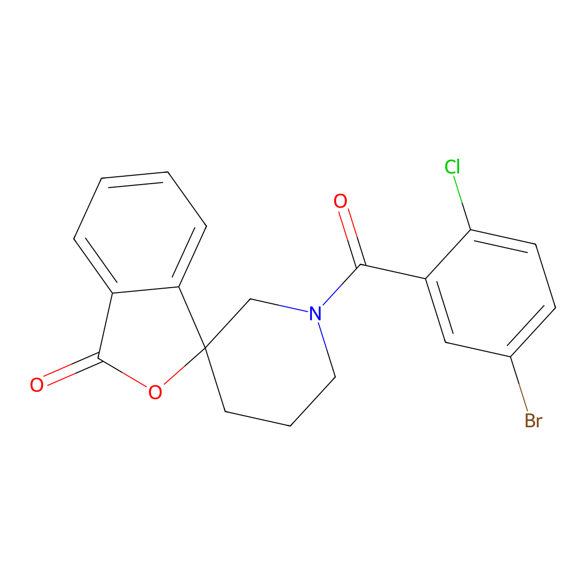 1'-(5-bromo-2-chlorobenzoyl)-3H-spiro[isobenzofuran-1,3'-piperidin]-3-one molecular structure, CAS 1704532-77-3
