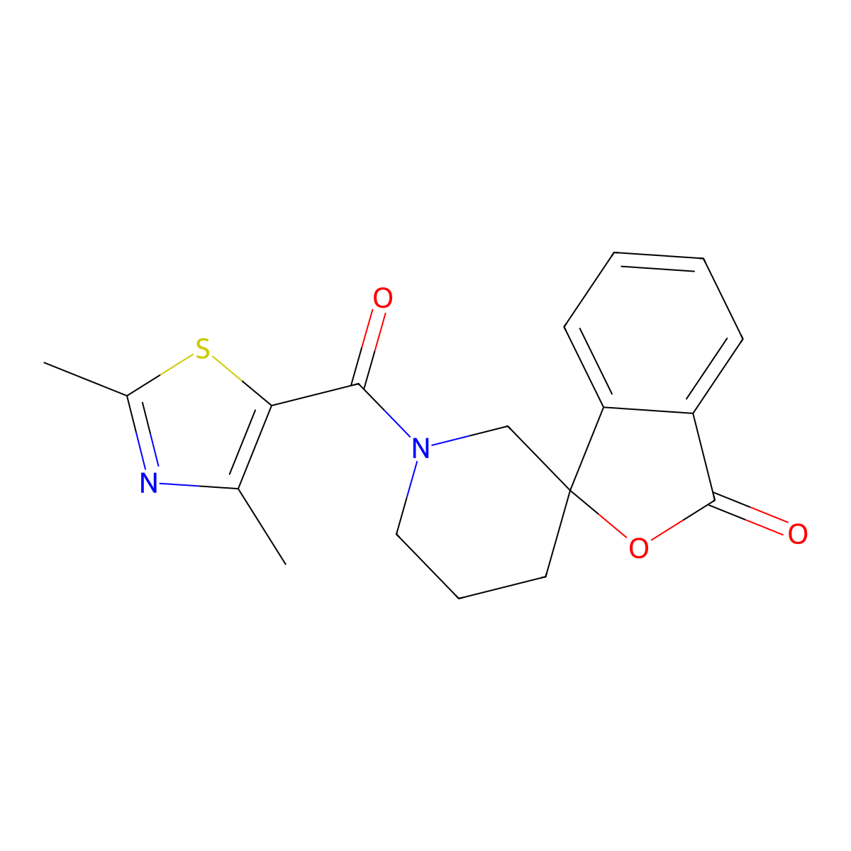 1'-(2,4-dimethyl-1,3-thiazole-5-carbonyl)-3H-spiro[2-benzofuran-1,3'-piperidine]-3-one molecular structure, CAS 1704532-81-9