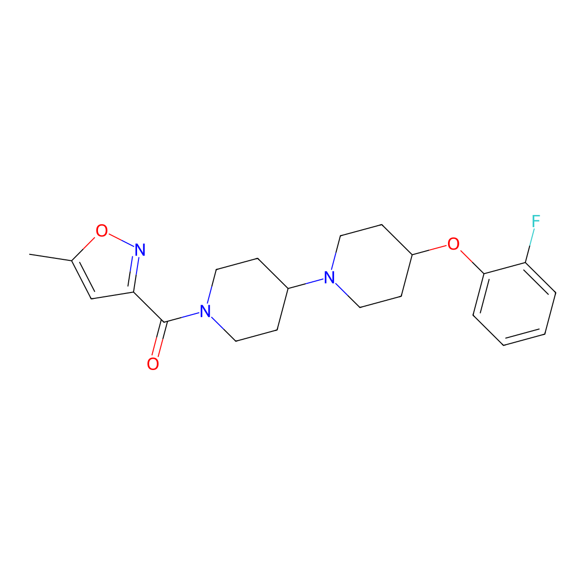 (4-(2-Fluorophenoxy)-[1,4'-bipiperidin]-1'-yl)(5-methylisoxazol-3-yl)methanone molecular structure, CAS 1704533-17-4