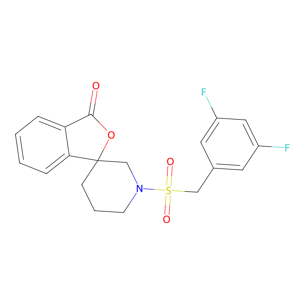 1'-[(3,5-difluorophenyl)methanesulfonyl]-3H-spiro[2-benzofuran-1,3'-piperidine]-3-one molecular structure, CAS 1704533-31-2