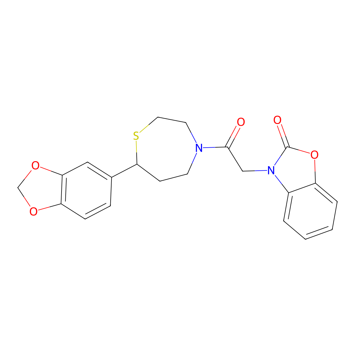 3-(2-(7-(benzo[d][1,3]dioxol-5-yl)-1,4-thiazepan-4-yl)-2-oxoethyl)benzo[d]oxazol-2(3H)-one molecular structure, CAS 1704558-33-7