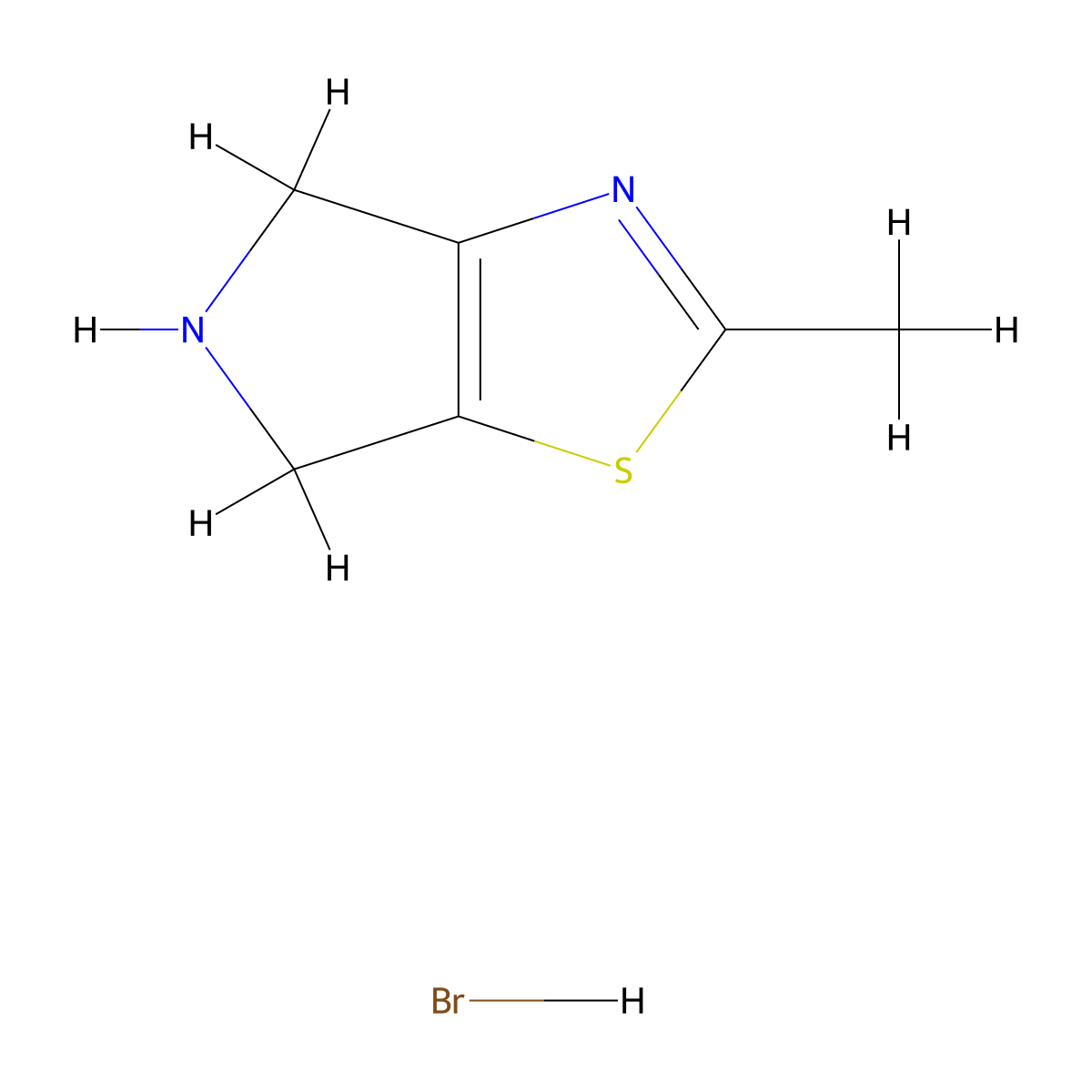 2-Methyl-5,6-dihydro-4H-pyrrolo[3,4-d]thiazole hydrobromide molecular structure, CAS 170456-90-3