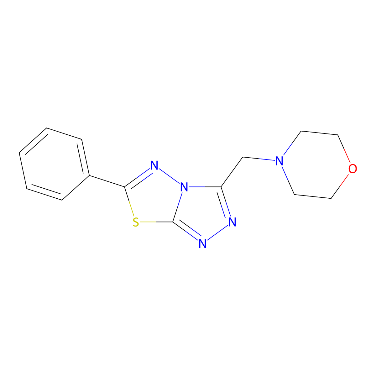 3-(4-Morpholinylmethyl)-6-phenyl[1,2,4]triazolo[3,4-b][1,3,4]thiadiazole molecular structure, CAS 170457-36-0