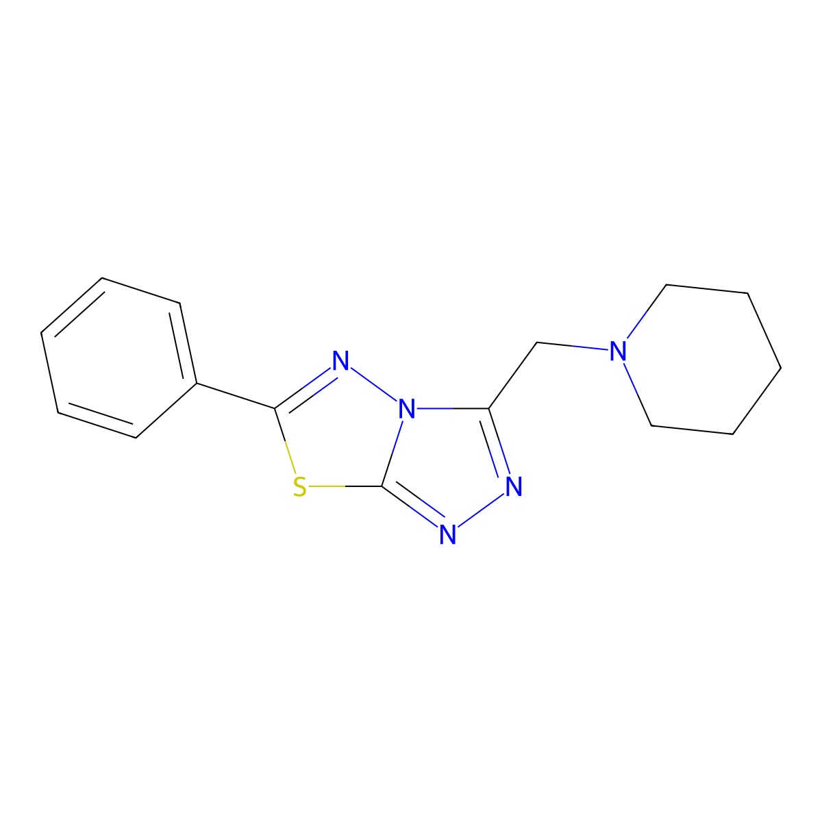 6-Phenyl-3-(1-piperidinylmethyl)[1,2,4]triazolo[3,4-b][1,3,4]thiadiazole molecular structure, CAS 170457-37-1