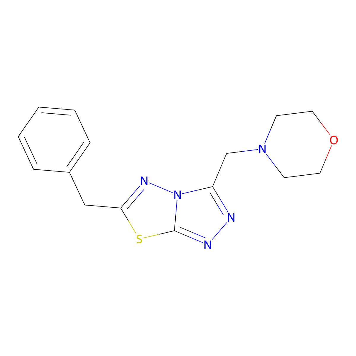 6-Benzyl-3-(4-morpholinylmethyl)[1,2,4]triazolo[3,4-b][1,3,4]thiadiazole molecular structure, CAS 170457-42-8