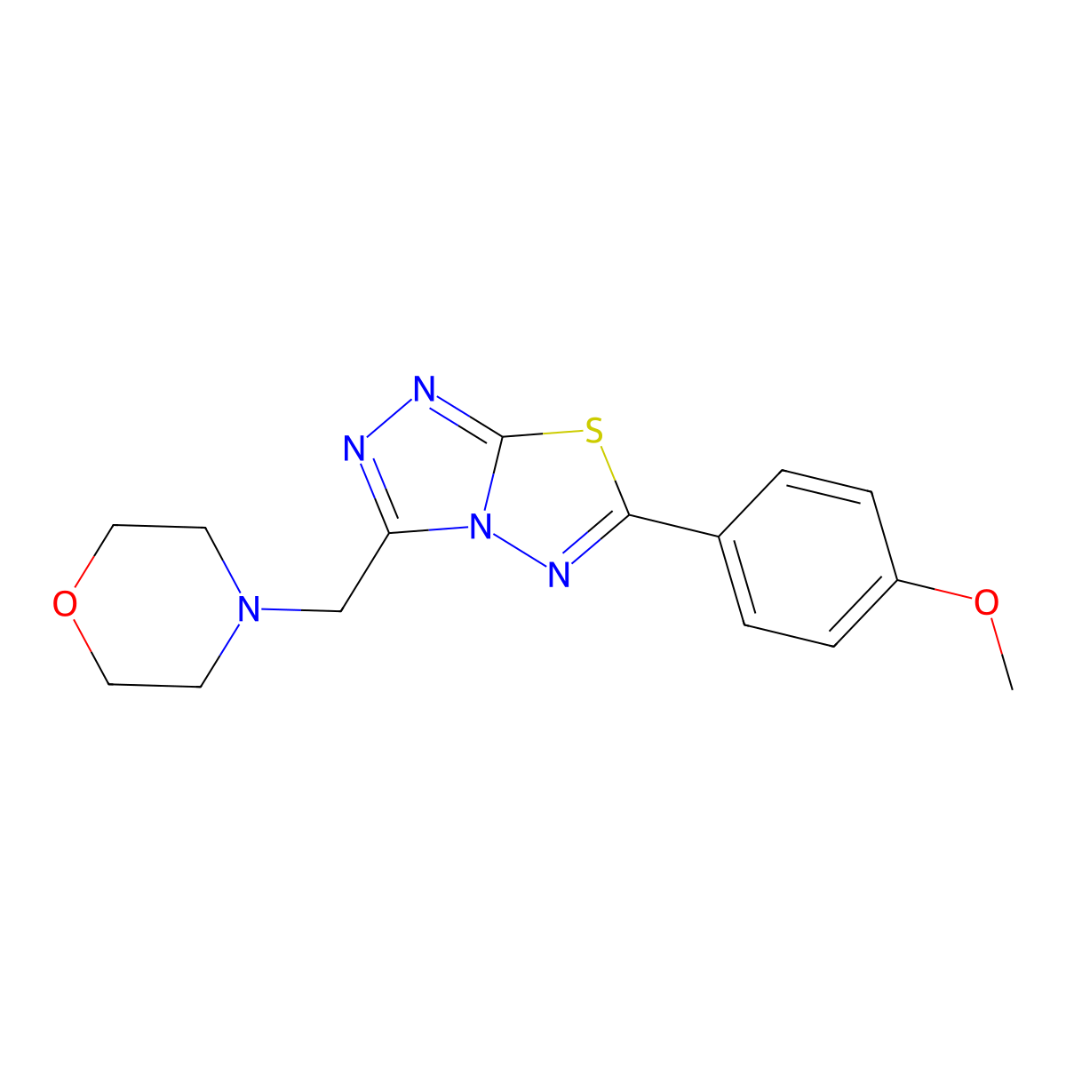 6-(4-Methoxyphenyl)-3-(morpholin-4-ylmethyl)[1,2,4]triazolo[3,4-b][1,3,4]thiadiazole molecular structure, CAS 170457-66-6