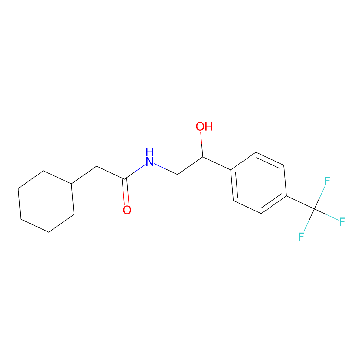 2-cyclohexyl-N-{2-hydroxy-2-[4-(trifluoromethyl)phenyl]ethyl}acetamide molecular structure, CAS 1704579-16-7
