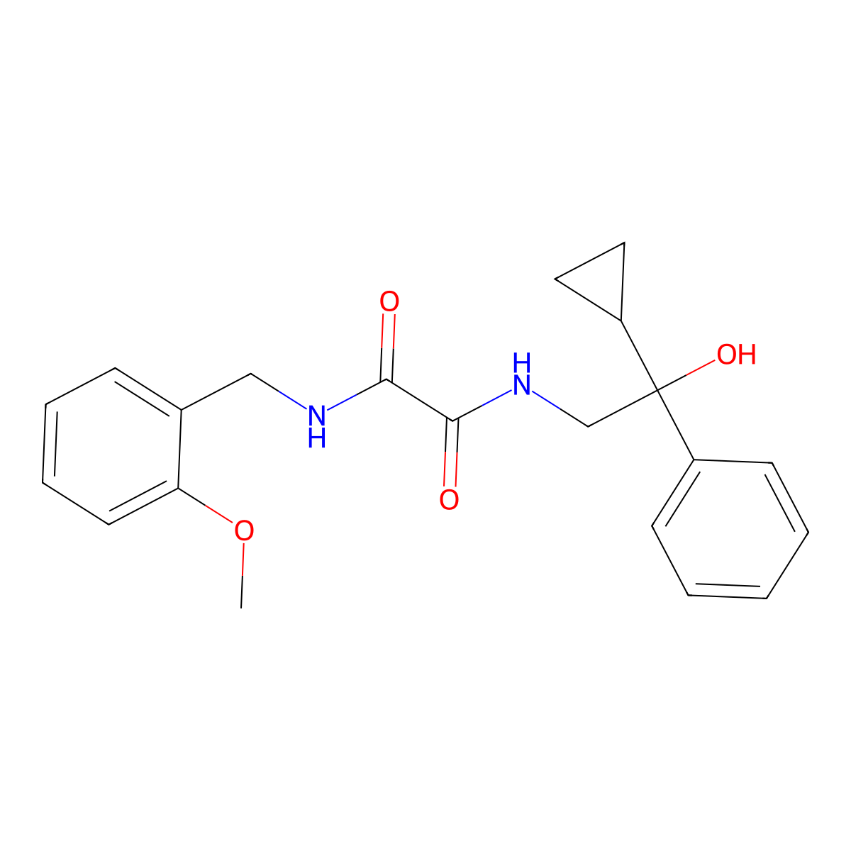 N1-(2-cyclopropyl-2-hydroxy-2-phenylethyl)-N2-(2-methoxybenzyl)oxalamide molecular structure, CAS 1704580-75-5