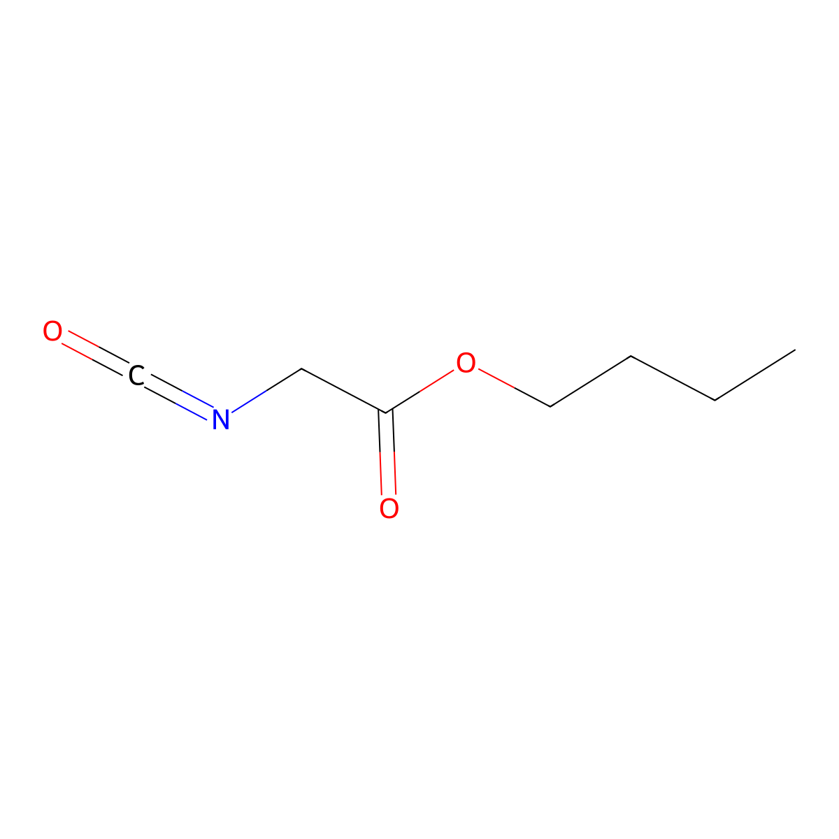 Butyl isocyanatoacetate molecular structure, CAS 17046-22-9