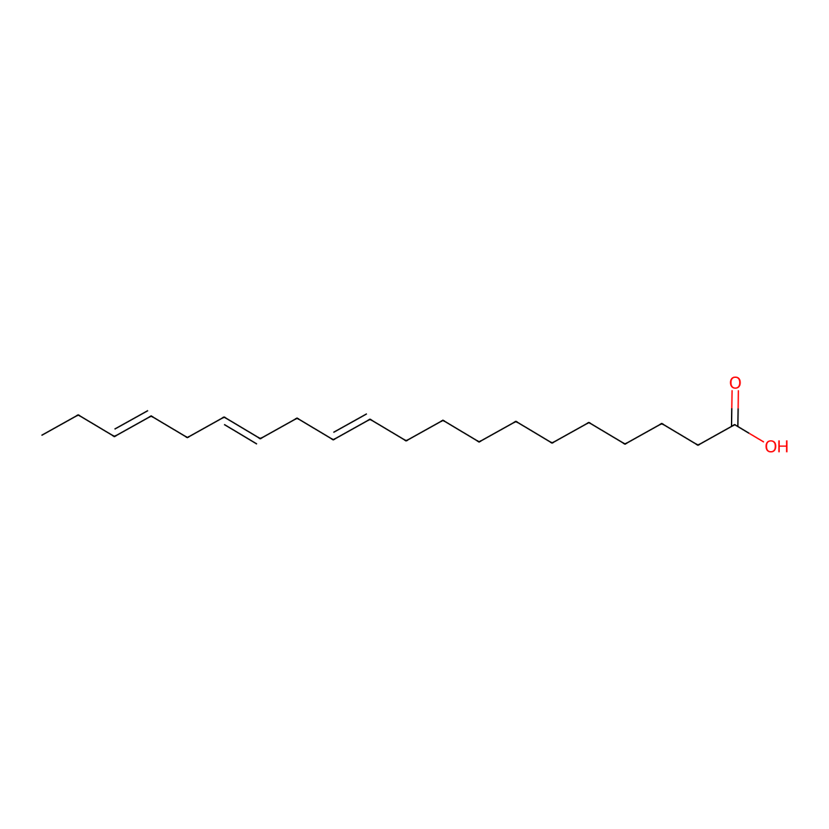11,14,17-eicosatrienoic acid, (Z,Z,Z)- molecular structure, CAS 17046-59-2