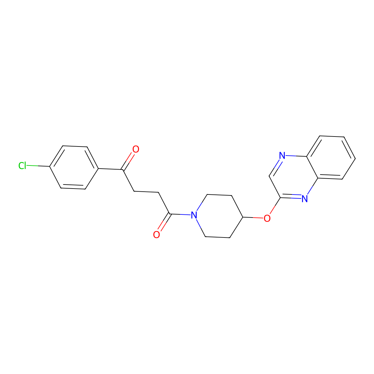 1-(4-Chlorophenyl)-4-[4-(quinoxalin-2-yloxy)piperidin-1-yl]butane-1,4-dione molecular structure, CAS 1704600-95-2