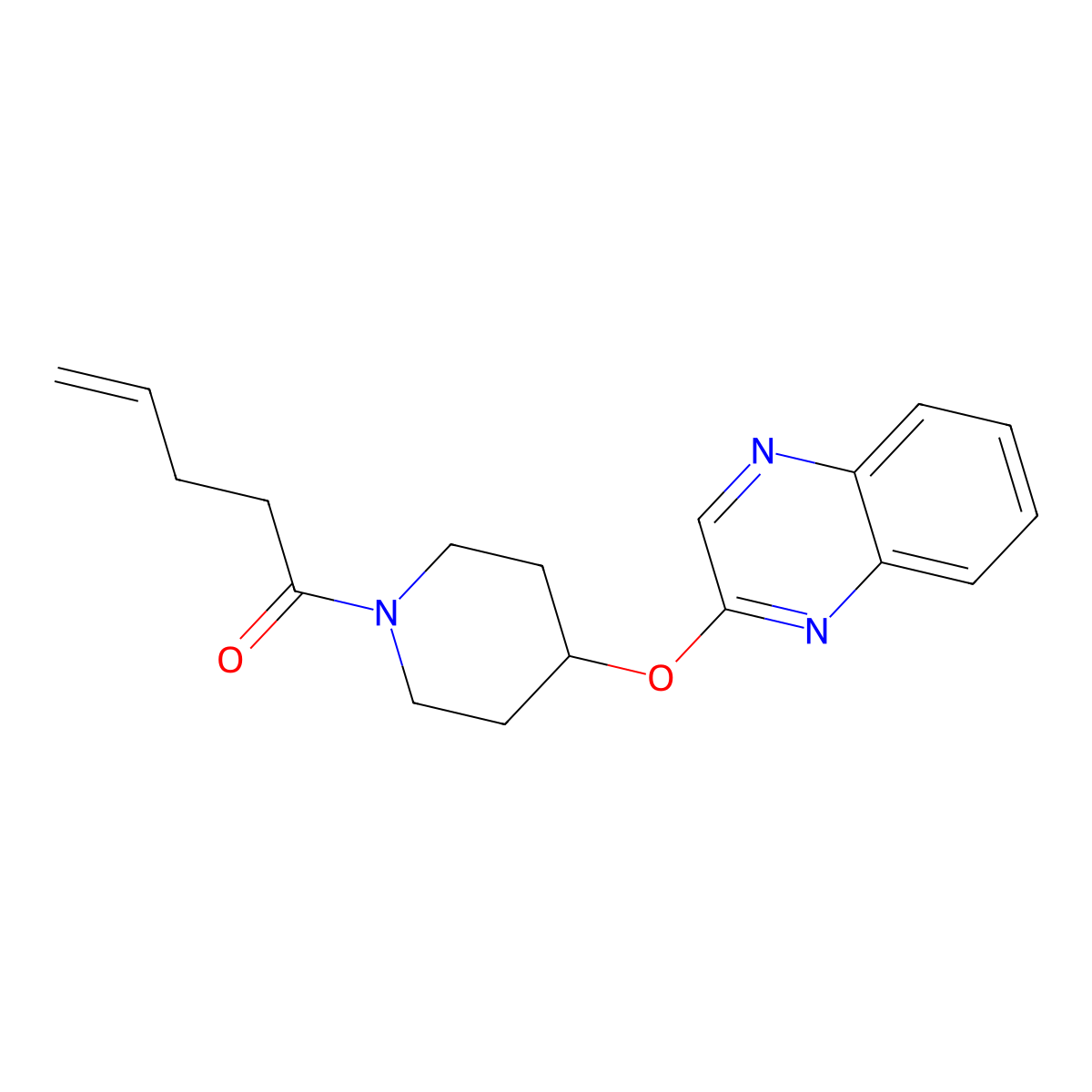 1-(4-(Quinoxalin-2-yloxy)piperidin-1-yl)pent-4-en-1-one molecular structure, CAS 1704601-00-2