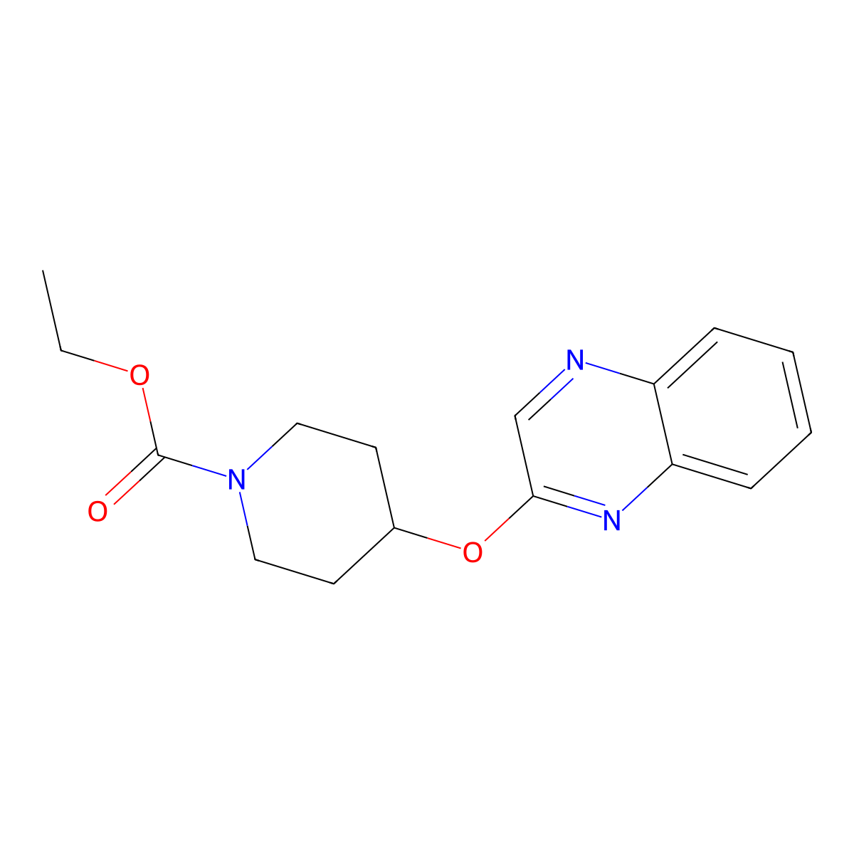 Ethyl 4-(quinoxalin-2-yloxy)piperidine-1-carboxylate molecular structure, CAS 1704601-48-8
