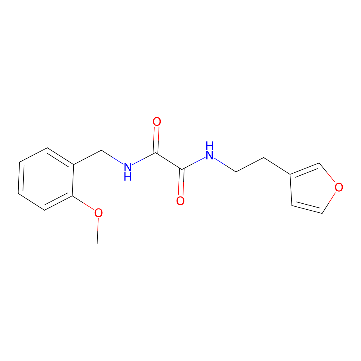 N1-(2-(furan-3-yl)ethyl)-N2-(2-methoxybenzyl)oxalamide molecular structure, CAS 1704602-58-3