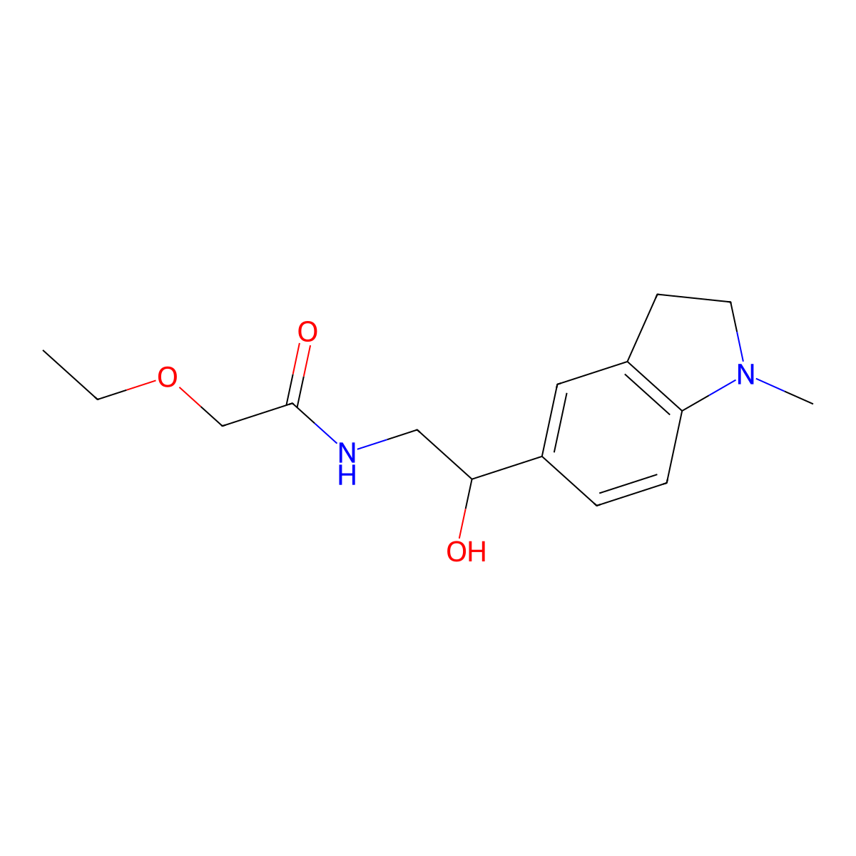 2-ethoxy-N-(2-hydroxy-2-(1-methylindolin-5-yl)ethyl)acetamide molecular structure, CAS 1704610-02-5