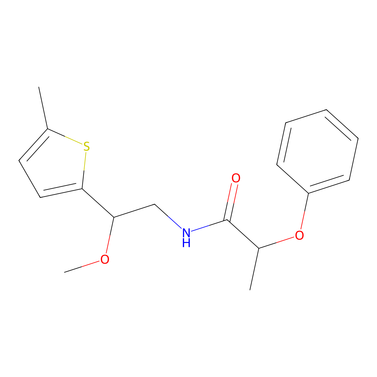 N-[2-methoxy-2-(5-methylthiophen-2-yl)ethyl]-2-phenoxypropanamide molecular structure, CAS 1704610-44-5