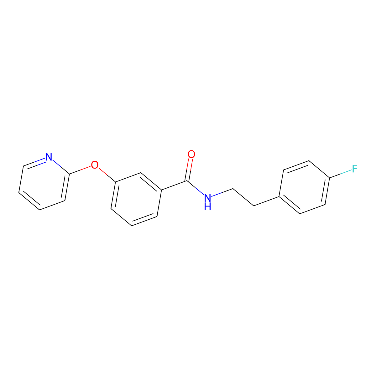 N-(4-fluorophenethyl)-3-(pyridin-2-yloxy)benzamide molecular structure, CAS 1704614-38-9