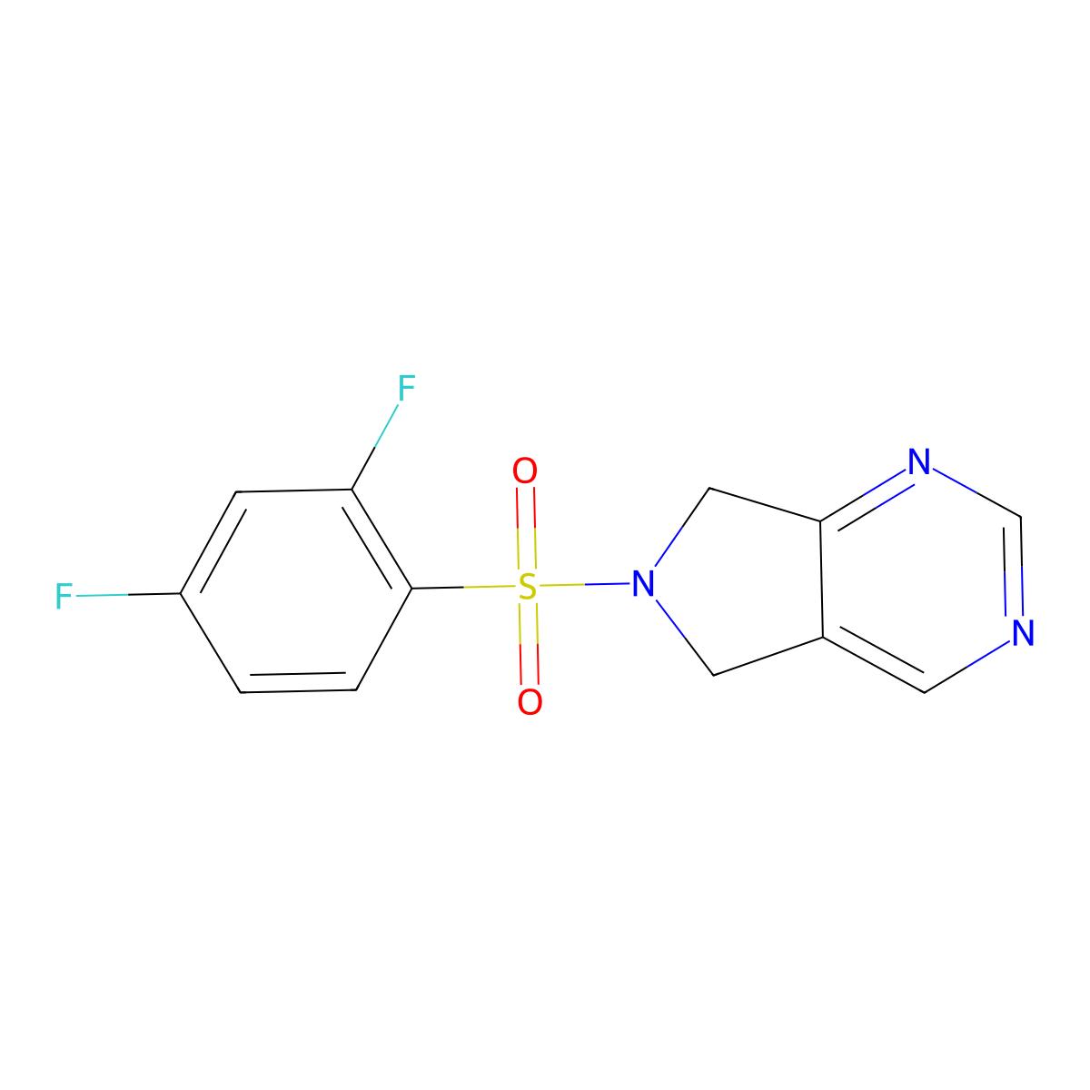6-((2,4-difluorophenyl)sulfonyl)-6,7-dihydro-5H-pyrrolo[3,4-d]pyrimidine molecular structure, CAS 1704615-98-4