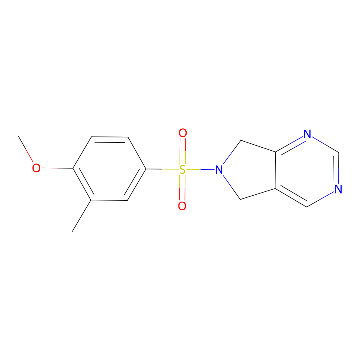 6-(4-methoxy-3-methylbenzenesulfonyl)-5H,6H,7H-pyrrolo[3,4-d]pyrimidine molecular structure, CAS 1704616-26-1