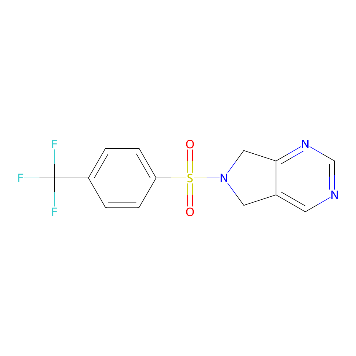 6-[4-(trifluoromethyl)benzenesulfonyl]-5H,6H,7H-pyrrolo[3,4-d]pyrimidine molecular structure, CAS 1704616-54-5