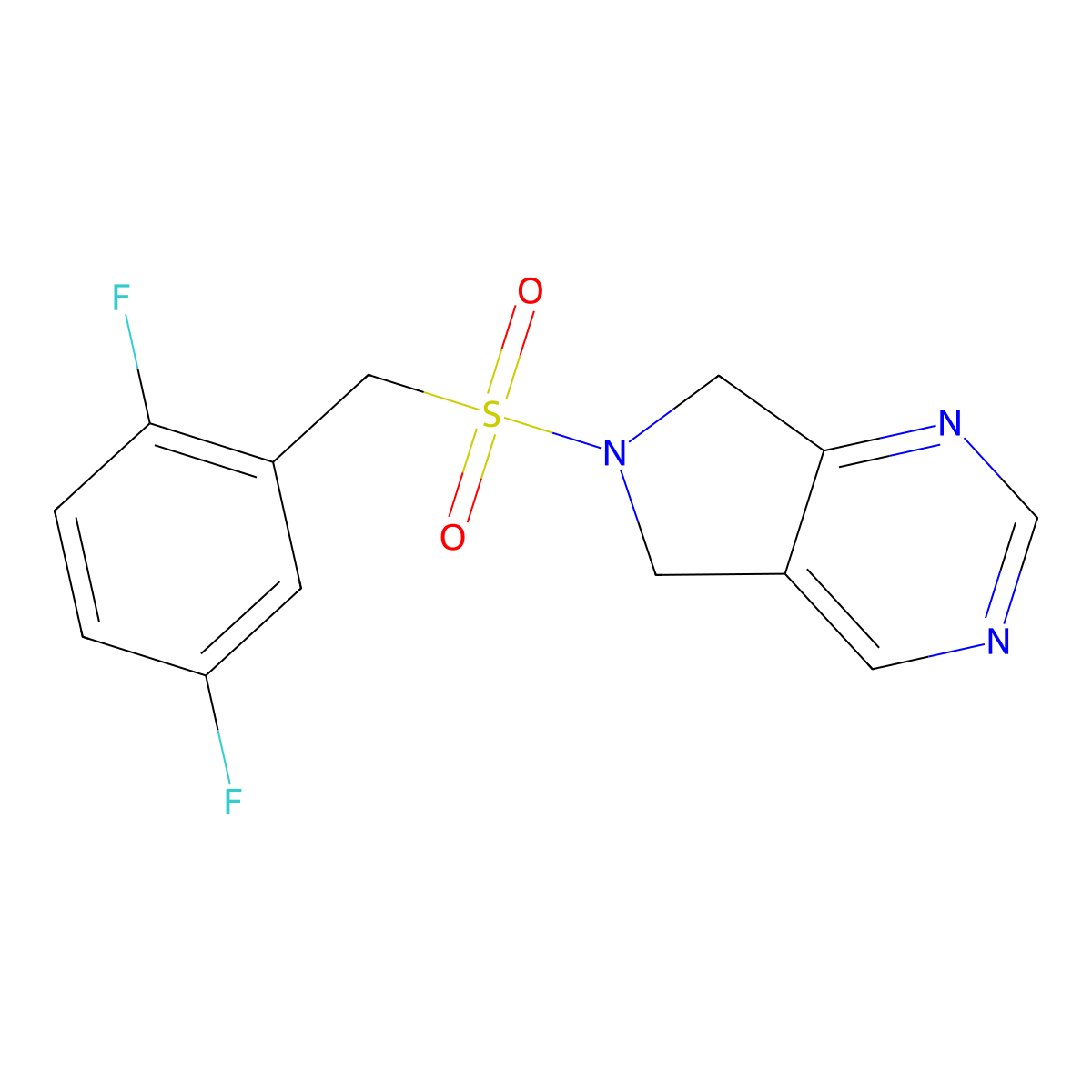 6-[(2,5-difluorophenyl)methanesulfonyl]-5H,6H,7H-pyrrolo[3,4-d]pyrimidine molecular structure, CAS 1704616-75-0