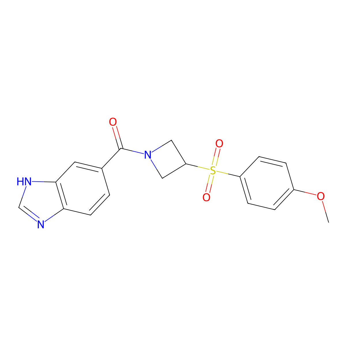 (1H-benzo[d]imidazol-5-yl)(3-((4-methoxyphenyl)sulfonyl)azetidin-1-yl)methanone molecular structure, CAS 1704617-86-6