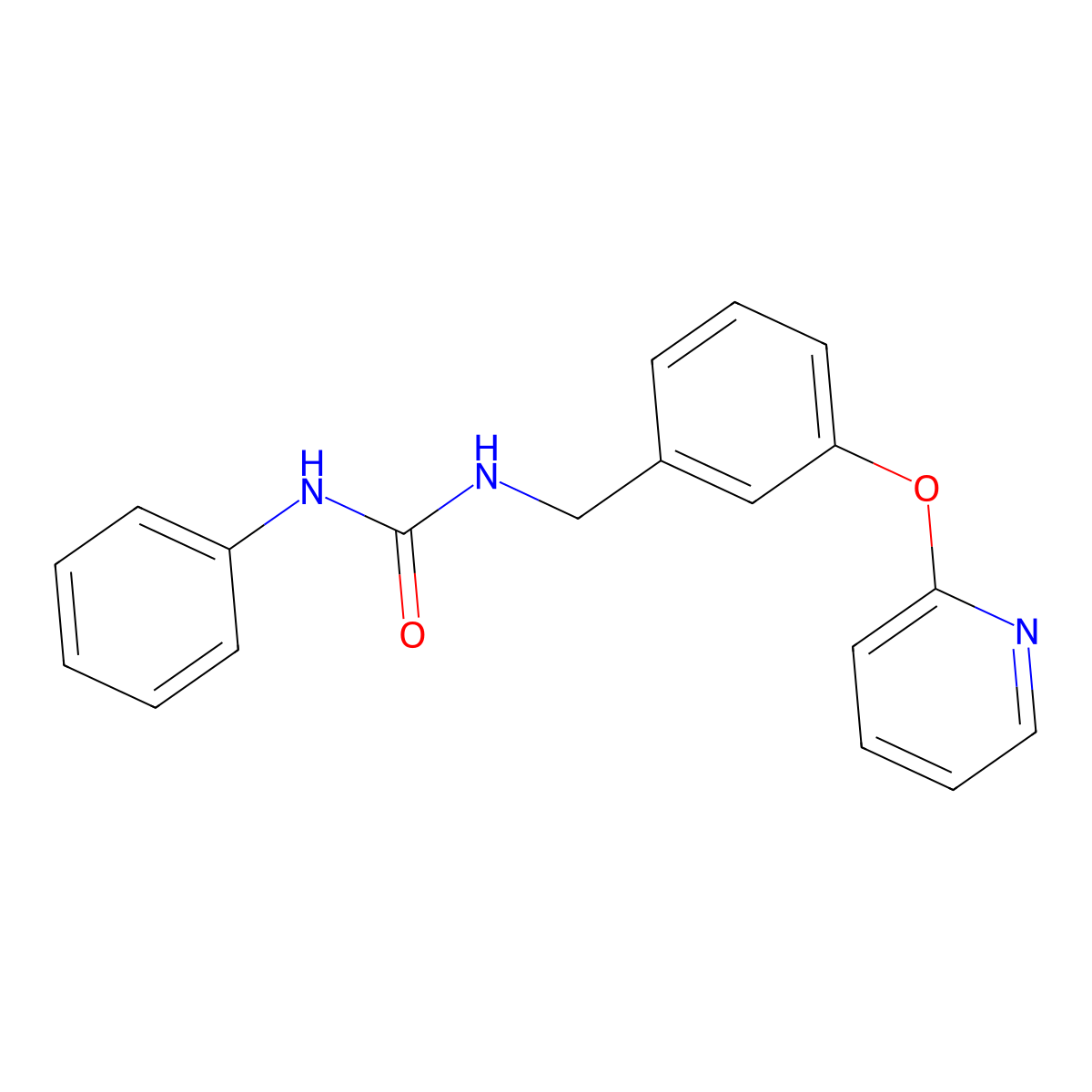 1-Phenyl-3-(3-(pyridin-2-yloxy)benzyl)urea molecular structure, CAS 1704621-20-4