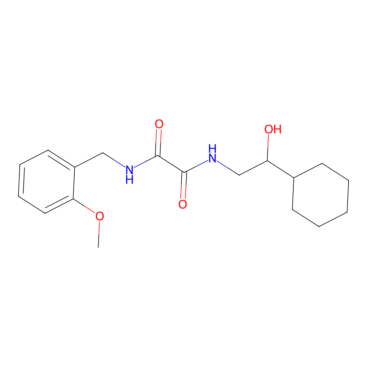 N1-(2-cyclohexyl-2-hydroxyethyl)-N2-(2-methoxybenzyl)oxalamide molecular structure, CAS 1704622-78-5