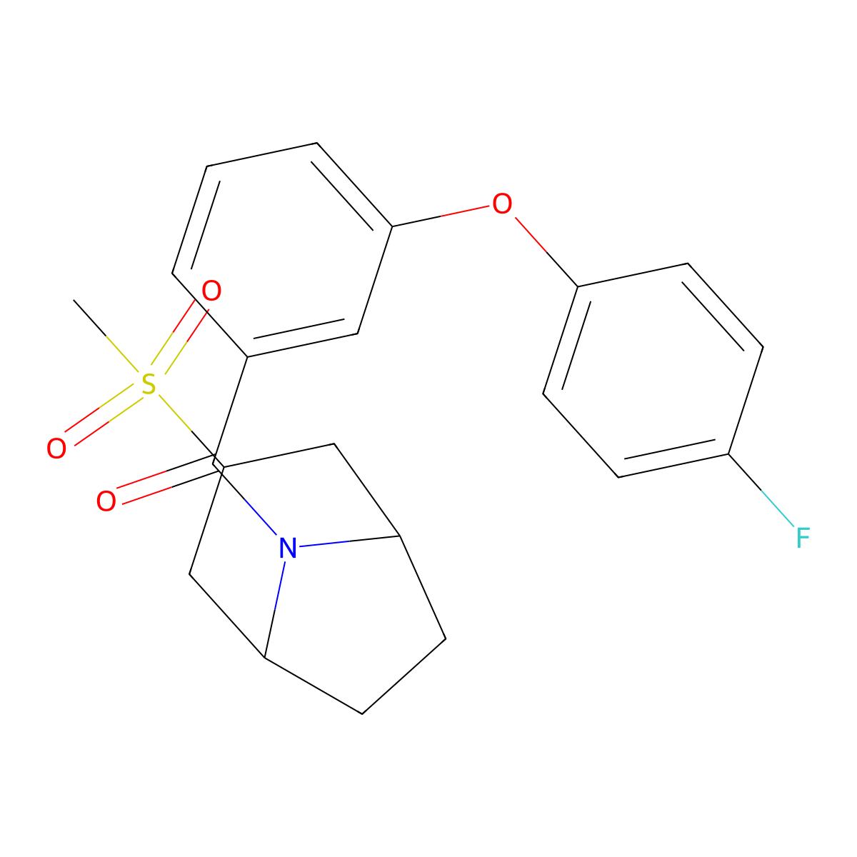 (3-(4-fluorophenoxy)phenyl)((1R,5S)-3-(methylsulfonyl)-8-azabicyclo[3.2.1]octan-8-yl)methanone molecular structure, CAS 1704632-68-7