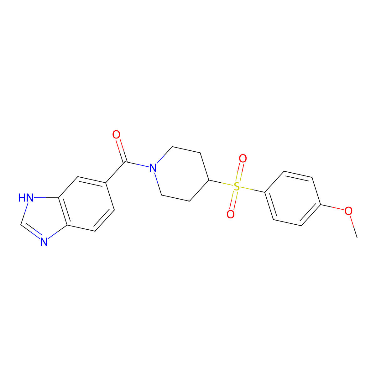 (1H-benzo[d]imidazol-5-yl)(4-((4-methoxyphenyl)sulfonyl)piperidin-1-yl)methanone molecular structure, CAS 1704633-48-6