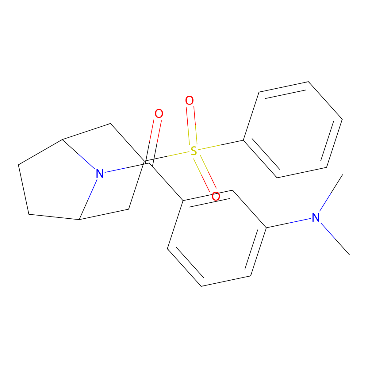 (3-(dimethylamino)phenyl)((1R,5S)-3-(phenylsulfonyl)-8-azabicyclo[3.2.1]octan-8-yl)methanone molecular structure, CAS 1704635-97-1